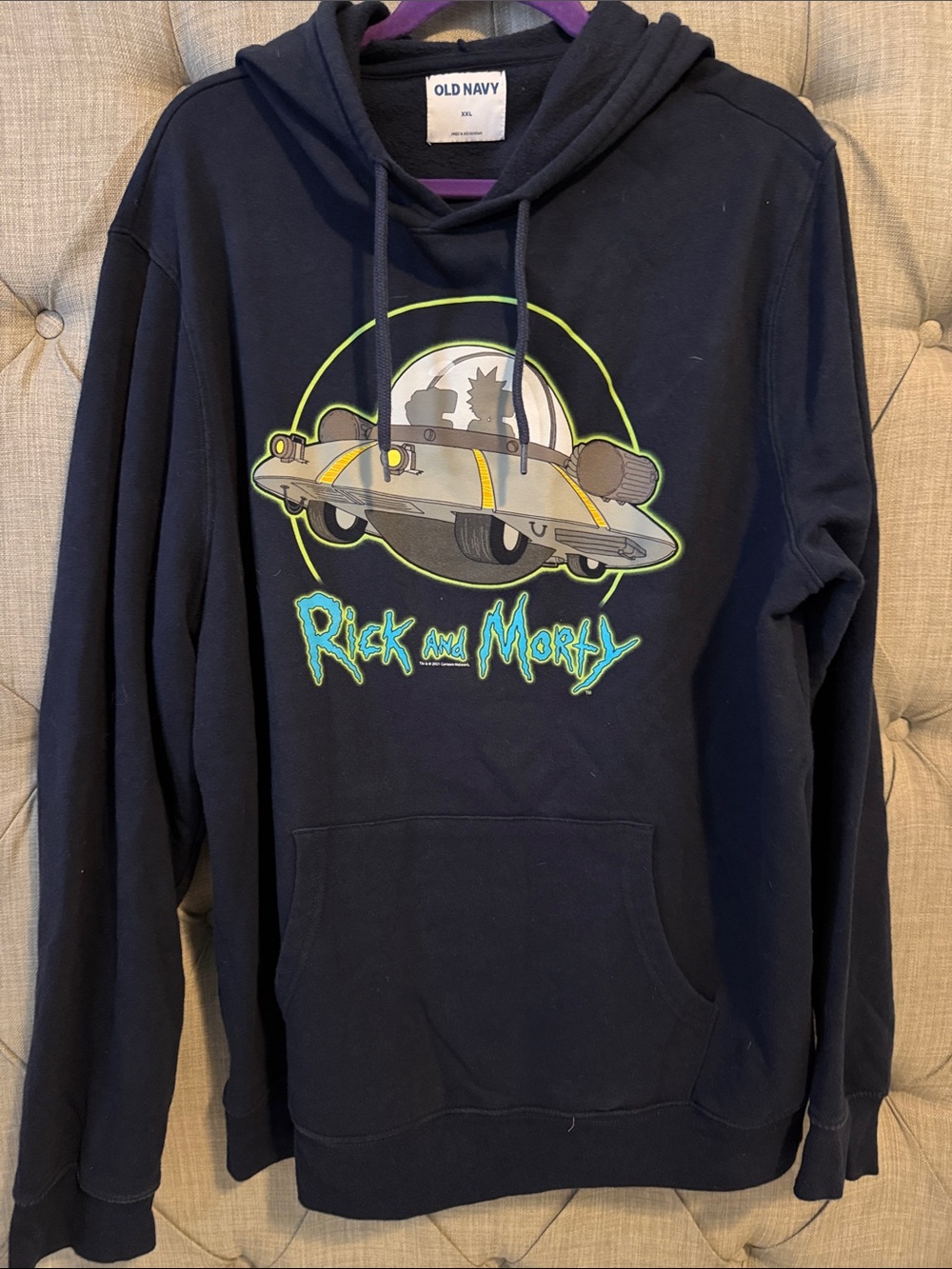 Old Navy Navy Rick and Morty Graphic Pullover Hoodie
